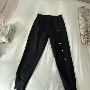 Nike Kids Black Sweatpants with White Logo